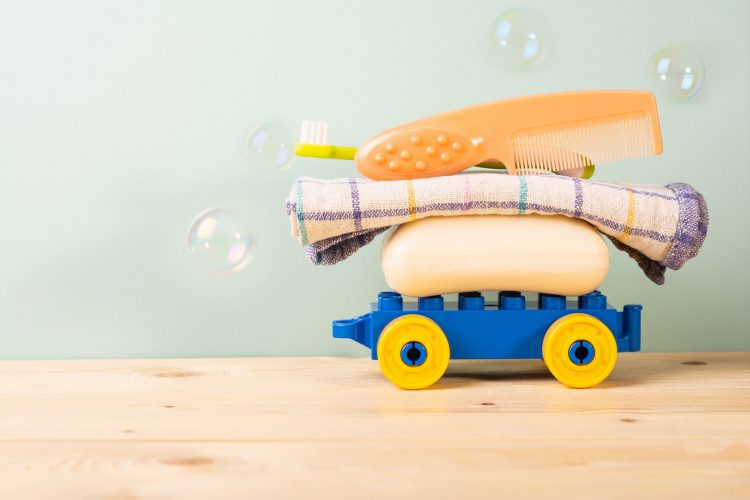 children's hygiene. baby car carries hygiene products