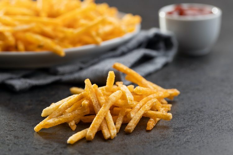 French fries. Fried mini potato sticks.
