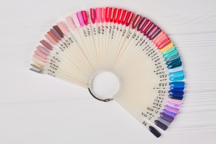 Samples of color nail polish