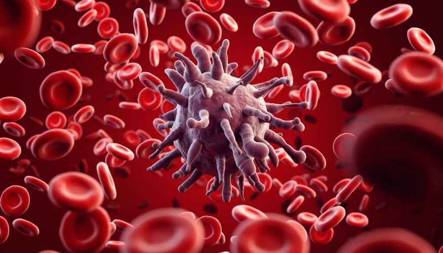 Viruses and red blood cells , Viral infection , Disease , 3d illustration