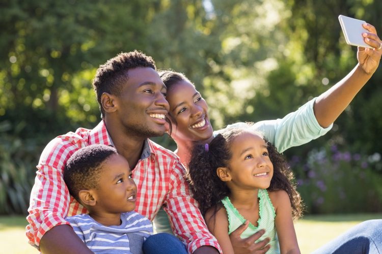 Happy family taking picture