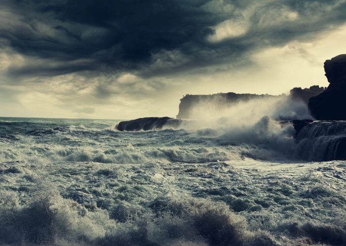 Storm on ocean