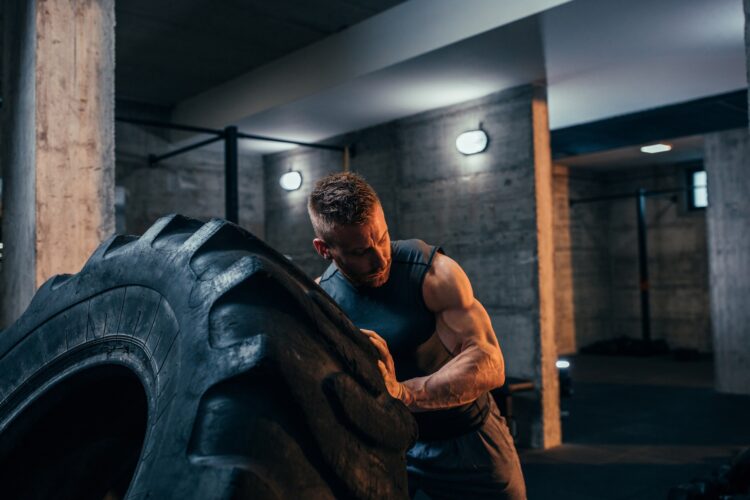 Working on his strength