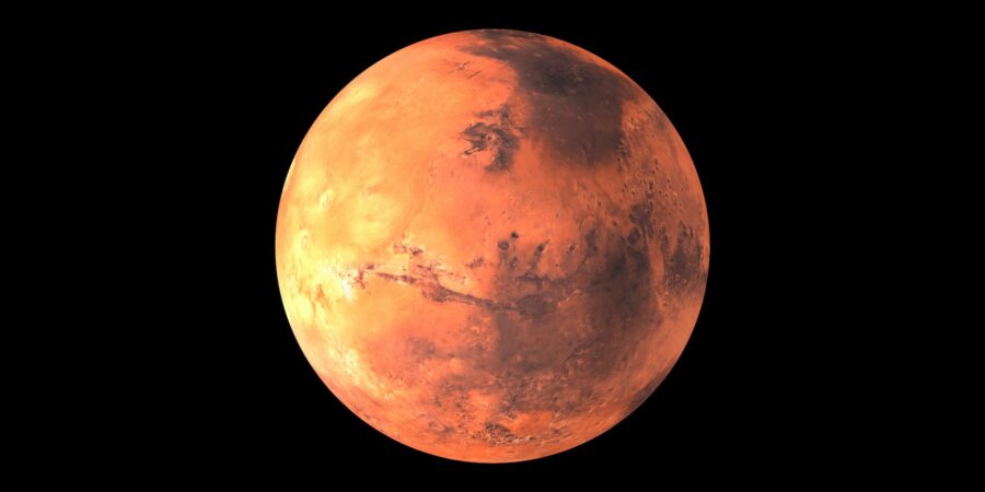 Mars red planet in space