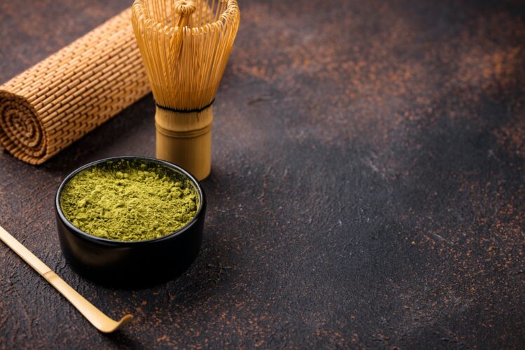 Japanese matcha green tea powder