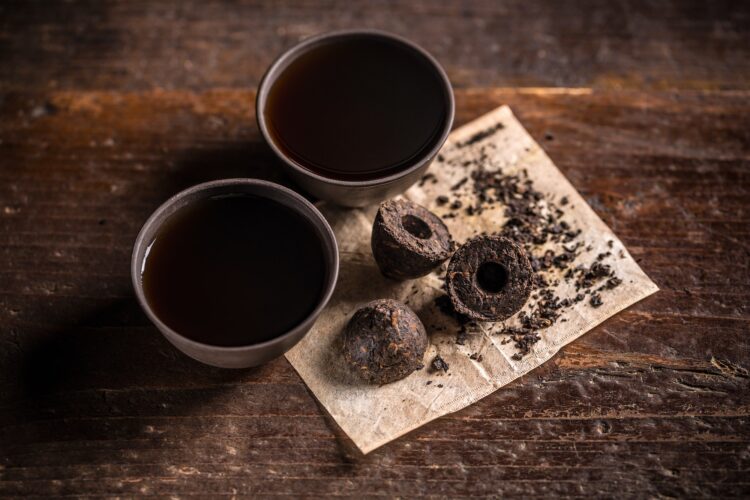 Pressed pu-erh tea