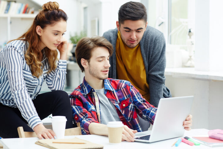 Teens with laptop