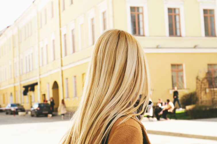 Beautiful hair. Blonde hair. Coloring blonde hair