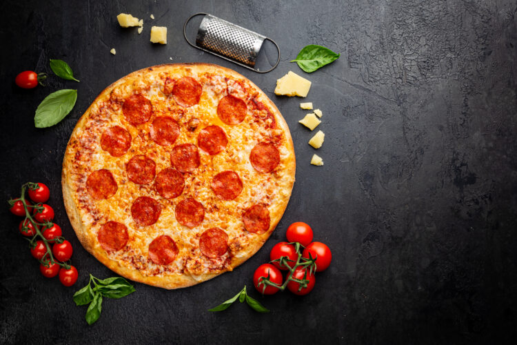 Tasty pepperoni pizza