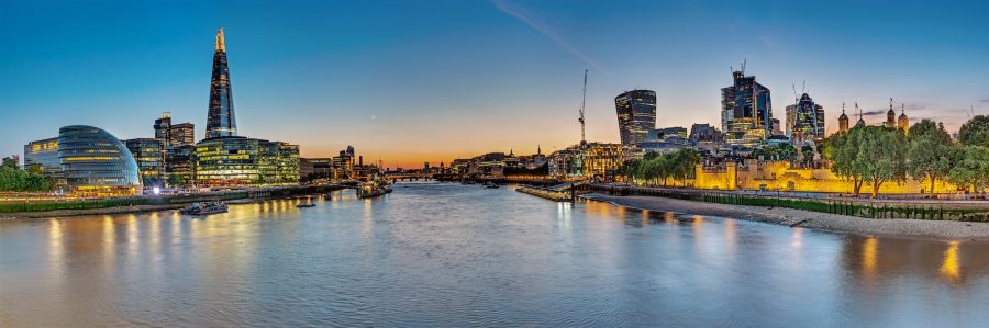 Panorama of the river Thames in London