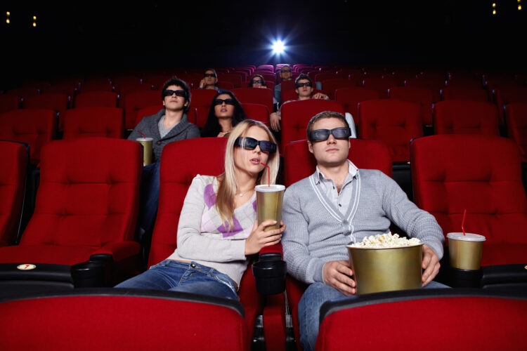 People watch movies in cinema
